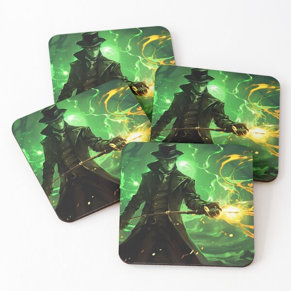 Item preview, Dark Fantasy Sorcerer in Enchanted Forest with Magic Energy designed and sold by Amr Siam.
