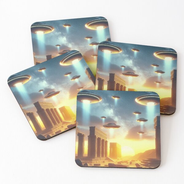Item preview, UFOs Flying Over Sumerian Temples designed and sold by Dogandesighn.
