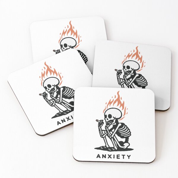 Item preview, Anxiety Skeleton - Burning Stress Aesthetic designed and sold by -DEEWOLF-.