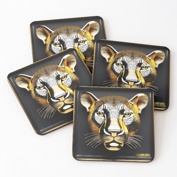 Item preview, Gold & Silver Leopard head designed and sold by Drone-tees.