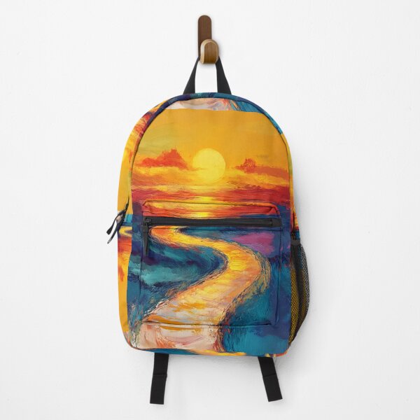 Item preview, Abstract Sunset Pathway – Vibrant Textured Landscape Art designed and sold by Amr Siam.