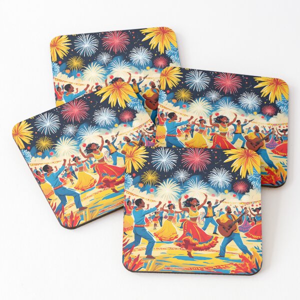 Item preview, Celebración vibrante del festival con música y fuegos artificiales designed and sold by bukajart.