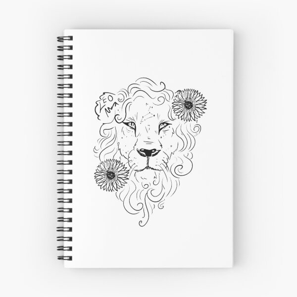 Item preview, Leo sunflower lion black line designed and sold by TheDoodlemancer.