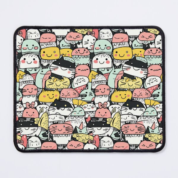 Item preview, Playful pastel doodles featuring cute cats and sushi designed and sold by Piotrek0001.