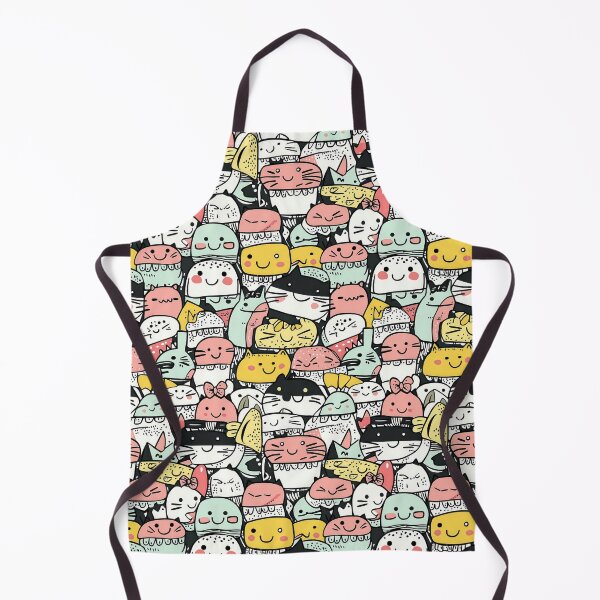 Item preview, Playful pastel doodles featuring cute cats and sushi designed and sold by Piotrek0001.