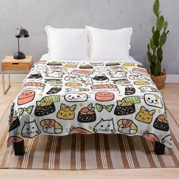Item preview, Adorable feline sushi mashup in doodle illustration designed and sold by Piotrek0001.