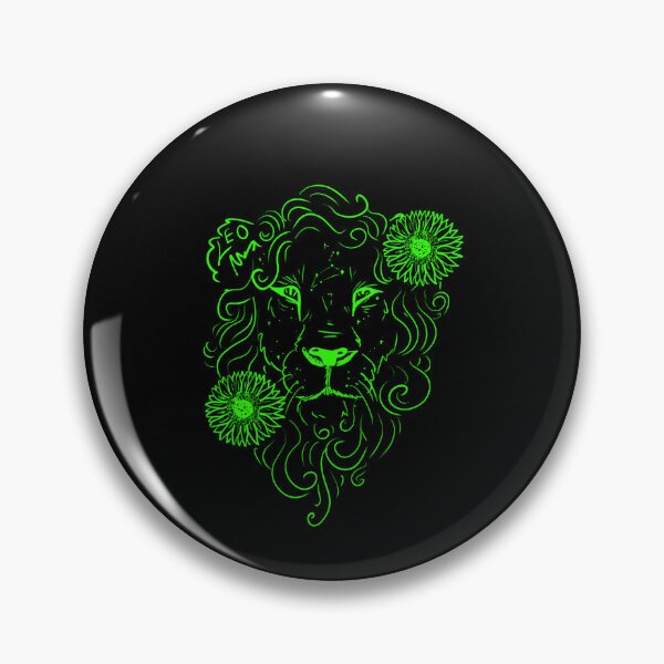 Item preview, Leo sunflower lion peridot green designed and sold by TheDoodlemancer.