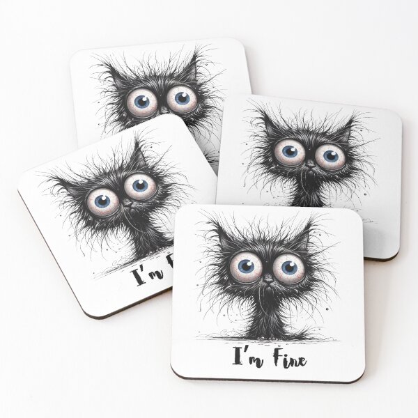 Item preview, Freaked Out Cat - I'm Fine designed and sold by TwoSpiralsDesigns.