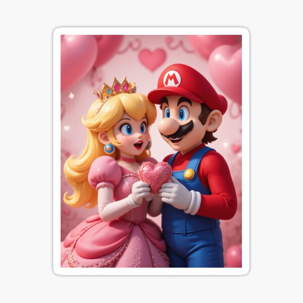 Item preview, Mario & Peach Valentine’s Day Collection designed and sold by SmartyWonders.