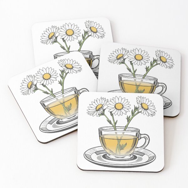 Artikelvorschau, Blumen im Tee - Gänseblümchen Kamille Teezeit entworfen und verkauft von EmeraldeaArt.