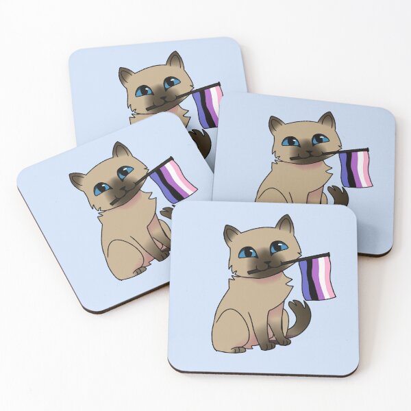 Item preview, Genderfluid Pride Siamese Cat designed and sold by saltjart.