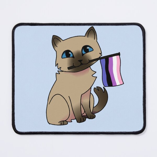 Item preview, Genderfluid Pride Siamese Cat designed and sold by saltjart.