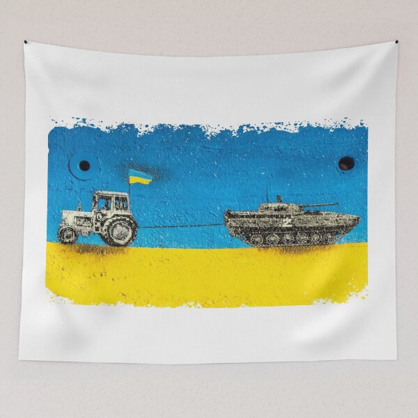 Item preview, Funny Ukrainian Farmer Pulling Tank with Tractor designed and sold by VISIONSTURME.