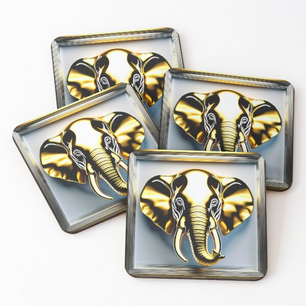 Item preview, Gold & Silver Elephant head designed and sold by Drone-tees.