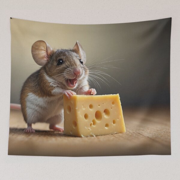 Item preview, Adorable Mouse and His Favourite Cheese designed and sold by Skye Ryan-Evans.