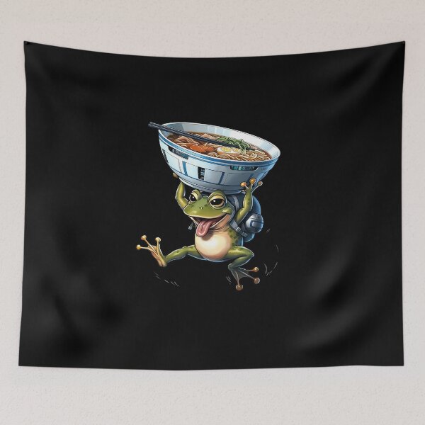 Item preview, Frog holding imaginary ramen bowl designed and sold by ATOTI.