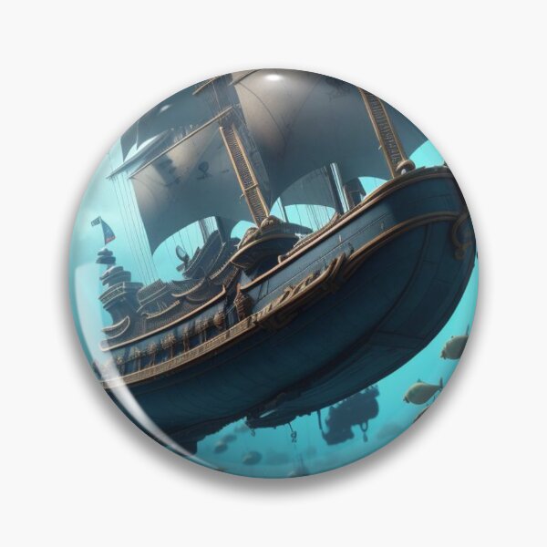 Item preview, Whimsical Pirate Shipwreck – Abstract Ocean View designed and sold by highplacidity.