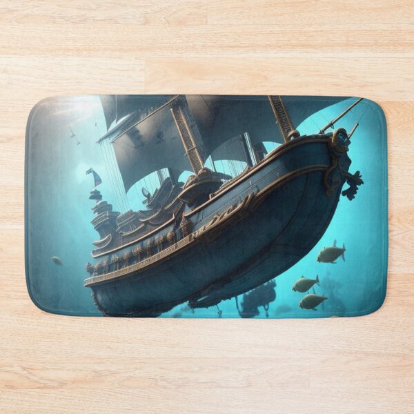 Item preview, Whimsical Pirate Shipwreck – Abstract Ocean View designed and sold by highplacidity.