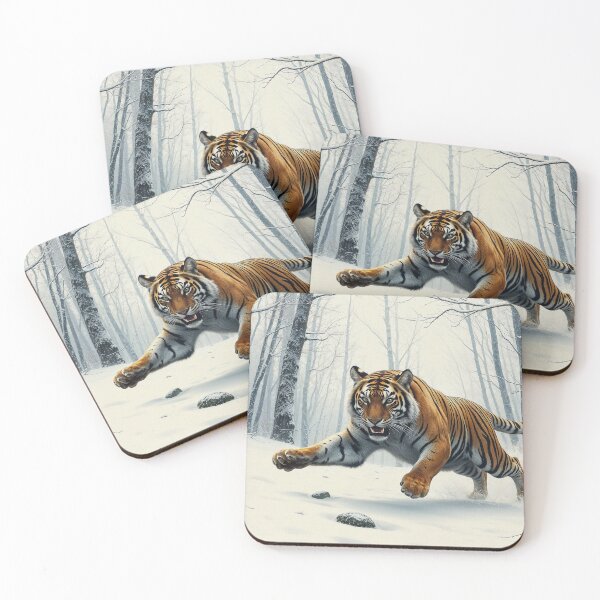 Item preview, Tiger Attacks in a Winter Forest designed and sold by Skye Ryan-Evans.