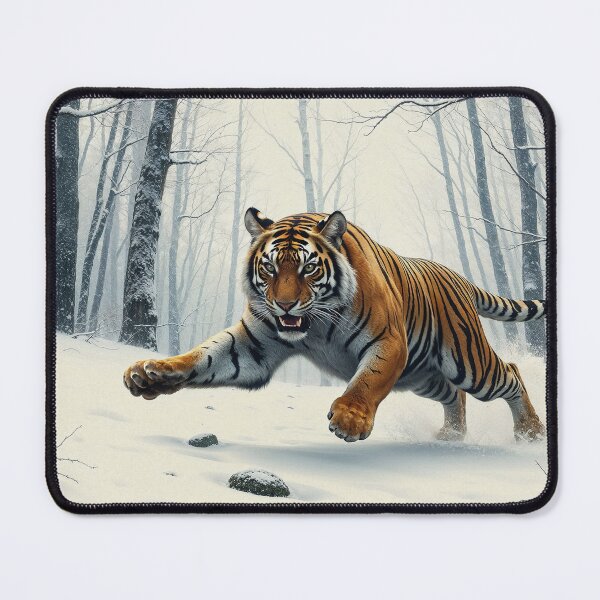 Item preview, Tiger Attacks in a Winter Forest designed and sold by Skye Ryan-Evans.