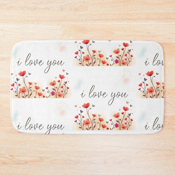Item preview, Romantic message - I love you.. Valentine's day design. Red flowers and heart. designed and sold by CraftMuse19.
