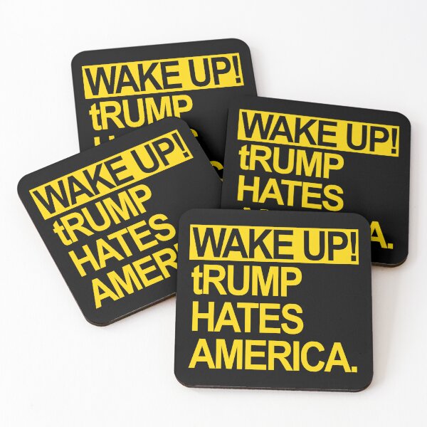 Item preview, Wake up - tRump Hates America (yellow) designed and sold by Thelittlelord.