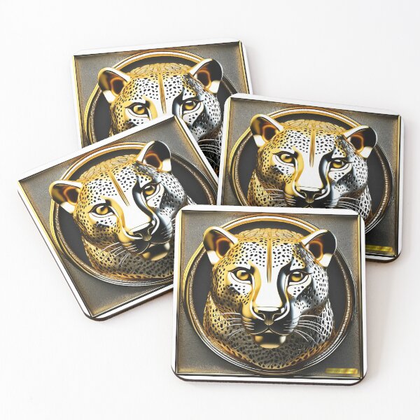 Item preview, Gold & Silver Cheetah head designed and sold by Drone-tees.