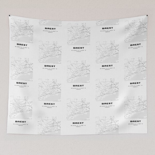 Item preview, Minimalist Brest Map Art - France City Coordinates Design designed and sold by RM-Journey.