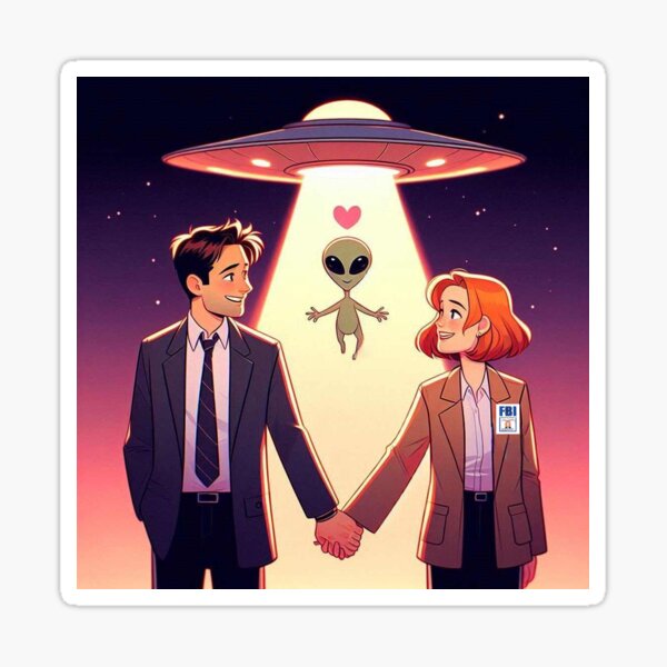 Mulder and Scully in Love Sticker
