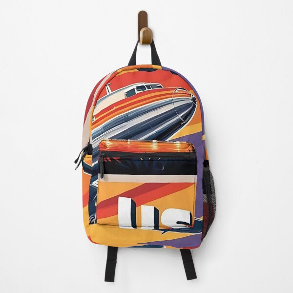 Item preview, Retro 1950s Airliner Travel Poster – Sunset Flight Over City designed and sold by EMaviation_.