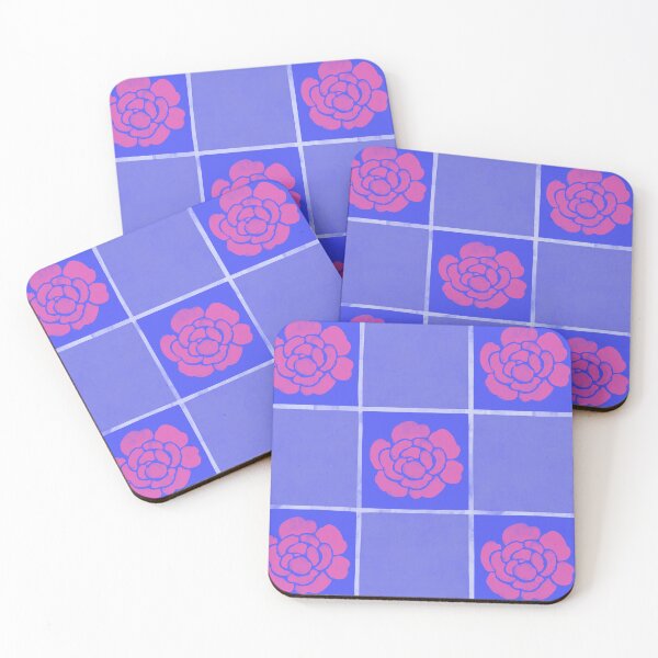 Item preview, Pink Roses & Blue Chequered Pattern designed and sold by rikaravi.