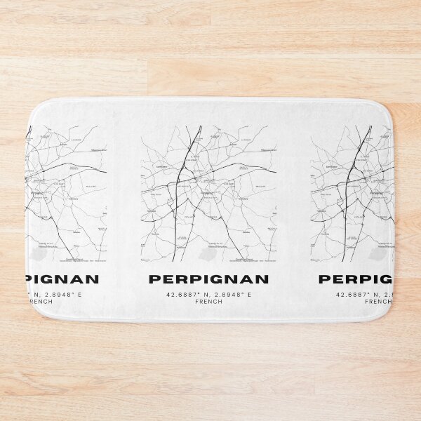 Item preview, Minimalist Perpignan Map Art - France City Coordinates Design designed and sold by RM-Journey.