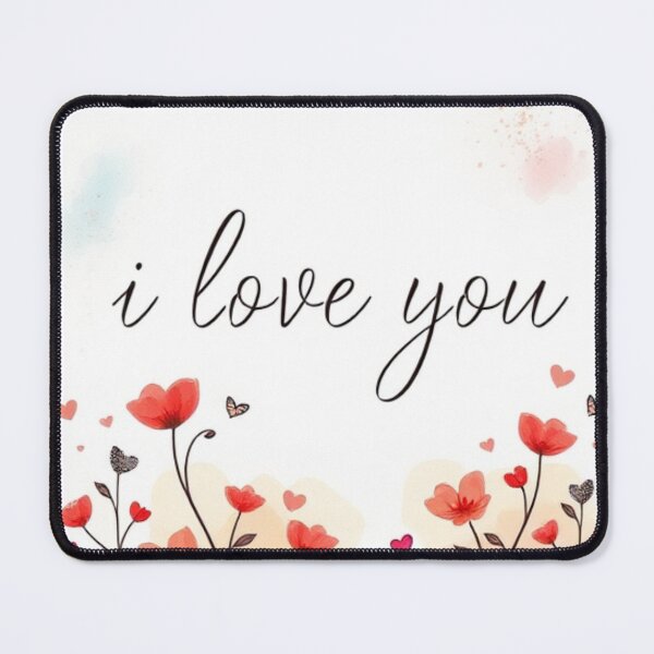 Item preview, Romantic message - I love you.. Valentine's day design. Red flowers and heart. designed and sold by CraftMuse19.