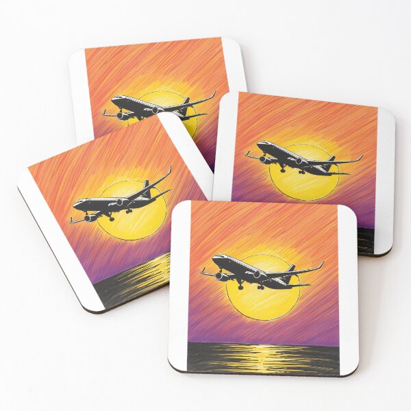 Item preview, Sunset Flight Sketch – Airplane Silhouette Art designed and sold by EMairplanes.