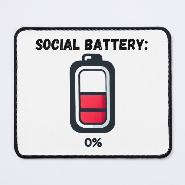 Item preview, Low Battery – 0% Energy | Minimalist Introvert Design designed and sold by Nauert's.