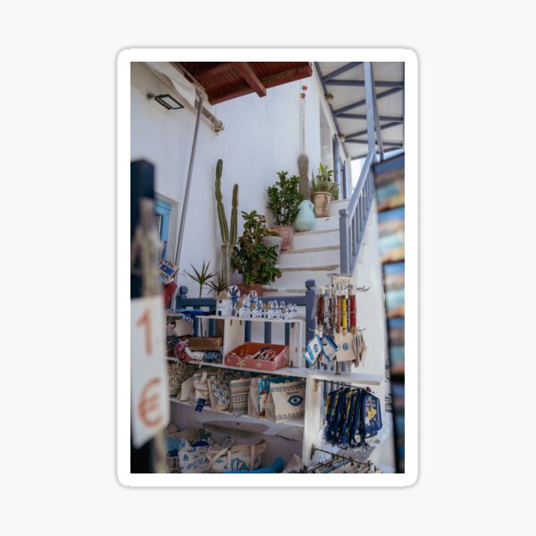 Vista previa del artículo con la obra «Mercado callejero en Mykonos», diseñado y vendido por onyxember.