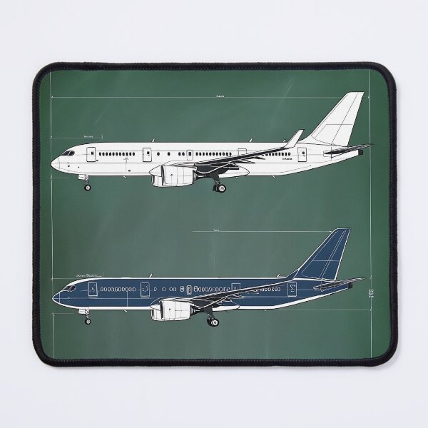 Item preview, Imaginary Modern Jetliner Blueprint – Technical Aviation Art designed and sold by EMairplanes.