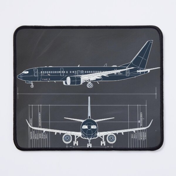 Item preview, Imaginary Modern Jetliner Blueprint – Front & Side View designed and sold by EMairplanes.