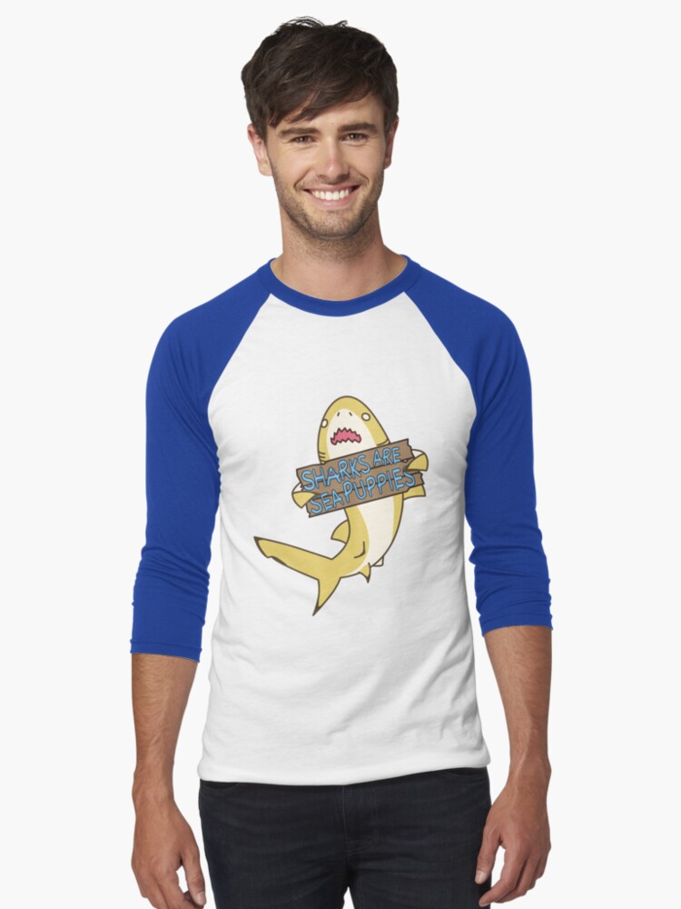 Thumbnail 1 von 3, Baseballshirt mit 3/4-Arm, Zitronenhai: Haie sind Meeresjunge! designt und verkauft von DragonOfShadows.
