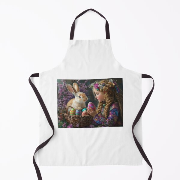 Item preview, Easter Greetings: Bunny, Eggs, Girl, Flowers designed and sold by ACuriousshoppe.