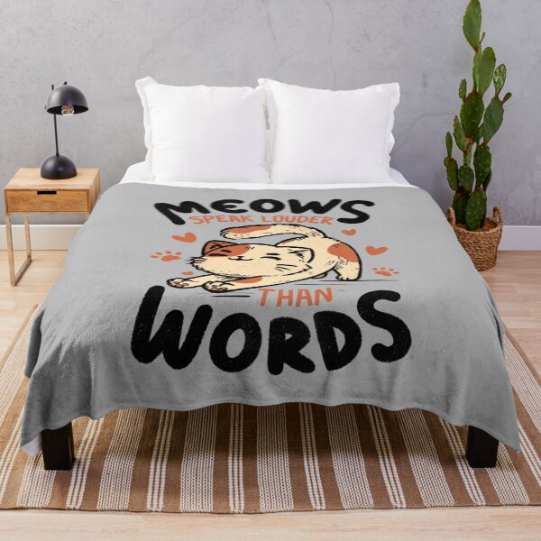 Item preview, Meows Speak Louder Than Words Cat Funny Lettering designed and sold by koalateess.