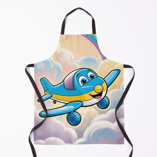 Item preview, Cheerful Cartoon Airplane in a Cloudy Rainbow Sky designed and sold by EMairplanes.