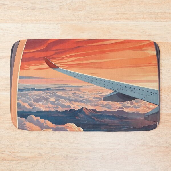 Item preview, Airplane Window View – Sunset Over Clouds and Mountains designed and sold by EMairplanes.