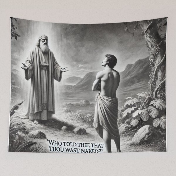 Item preview, "And He Said, Who Told Thee That Thou Wast Naked?" – Divine Accountability Verse: Genesis 3:11 (KJV) designed and sold by Meta2Physical.