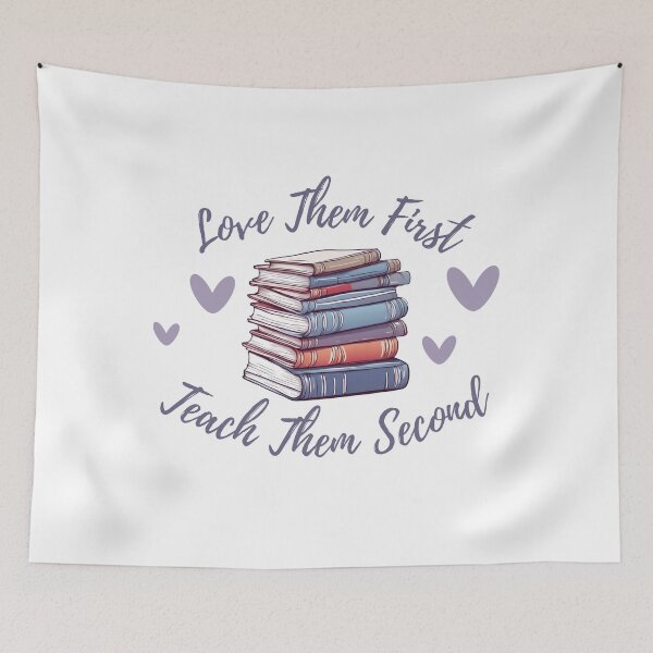 Item preview, Love Them First Teach Them Second Teacher valentines designed and sold by SillyDarkShop.