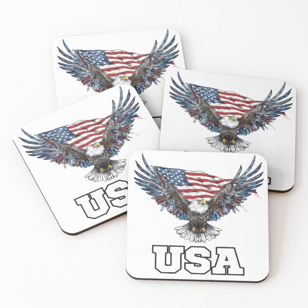 Item preview, Patriotic Bald Eagle with American Flag and Letters USA designed and sold by AmericaFreedom.
