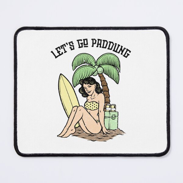 Item preview, Let’s Go Paddling – Retro Bikini Girl on Desert Island SUP Tee designed and sold by bobparduephoto.