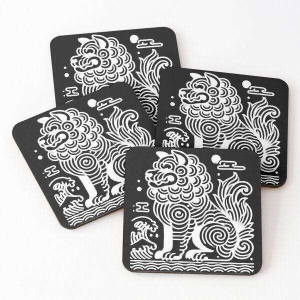 Item preview, Okinawan Shisa – Guardian Lion with Ocean Waves Design designed and sold by D'riftr.