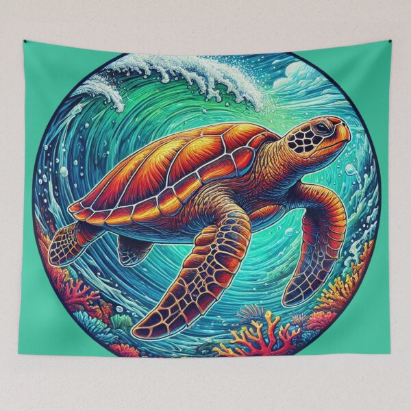 Item preview, Vibrant Sea Turtle Design | Ocean Life Art | Coral Reef Illustration designed and sold by Nauert's.
