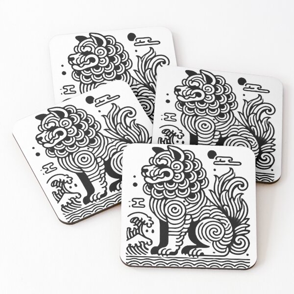 Item preview, Okinawan Shisa – Guardian Lion with Ocean Waves Design designed and sold by D'riftr.
